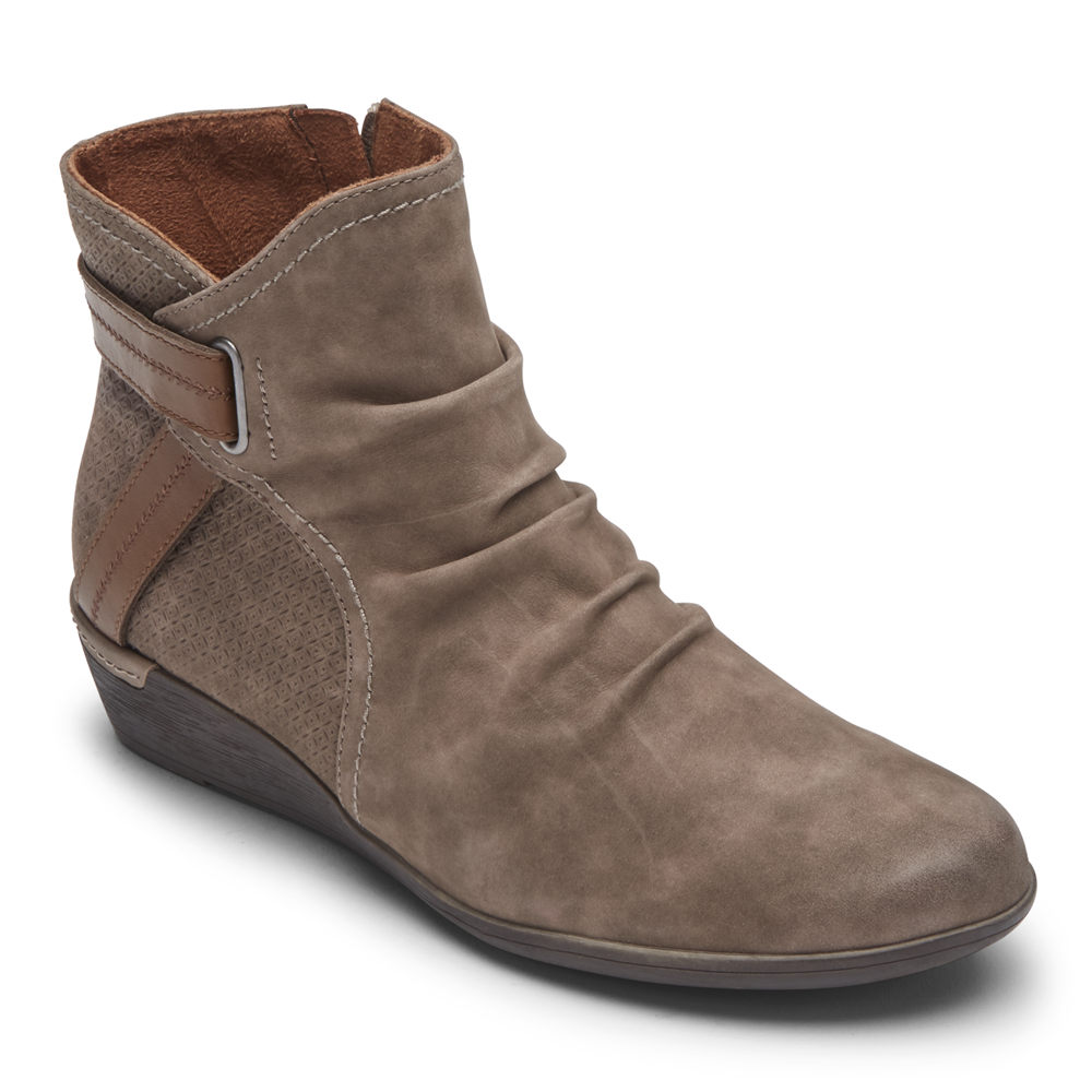 Rockport Singapore Womens Booties - Cobb Hill Devyn Brown - SI7945138